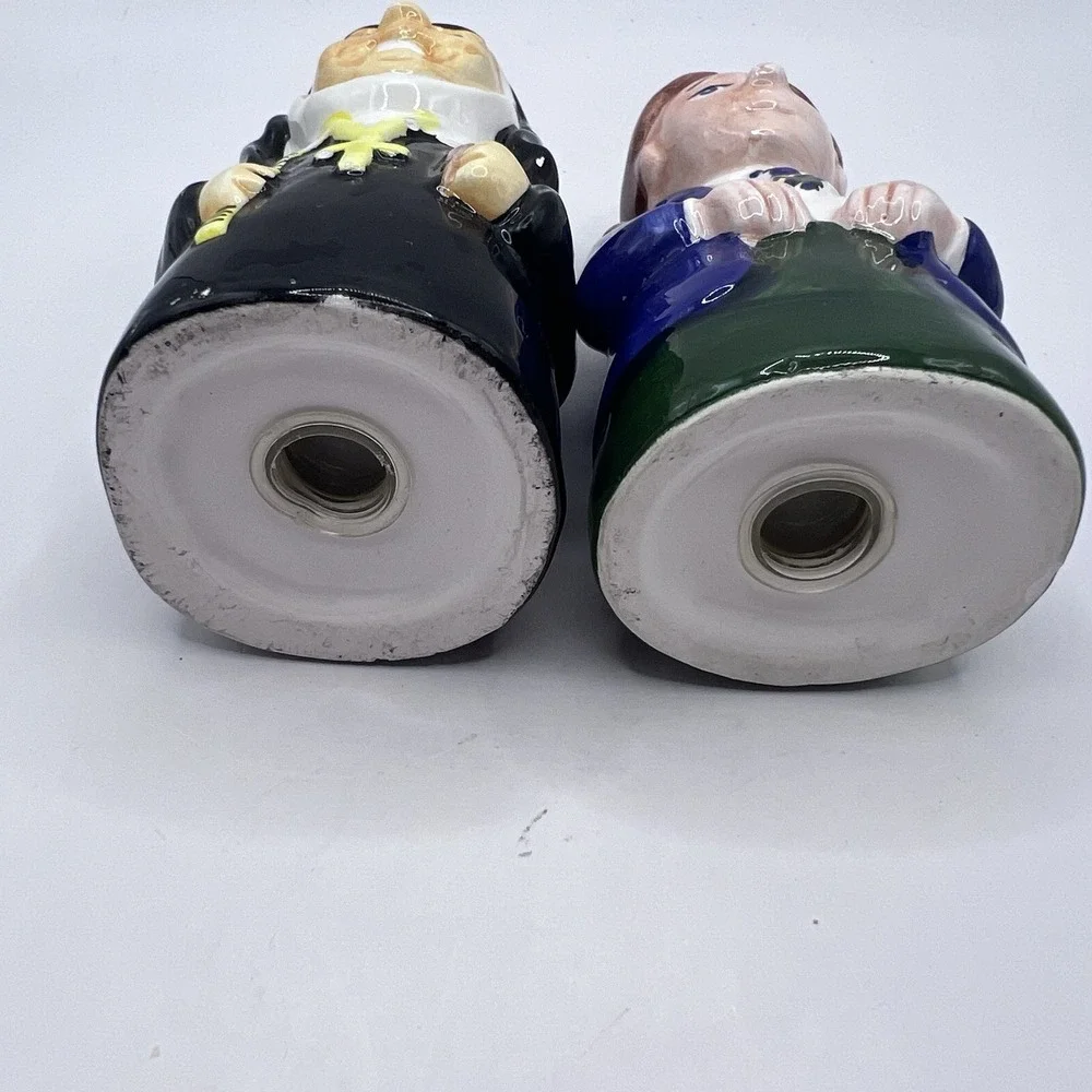 Nun & Catholic School Girl Salt & Pepper Shakers Ceramic Church Religion 1998 Vt